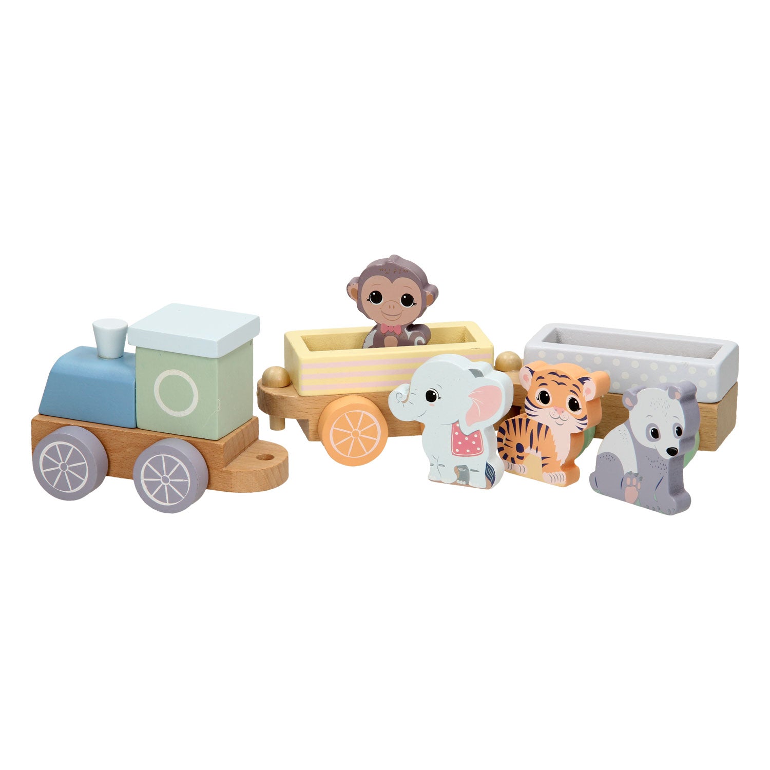 Joueco Wooden Train Animaux sauvages