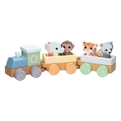 Joueco Wooden Train Animaux sauvages