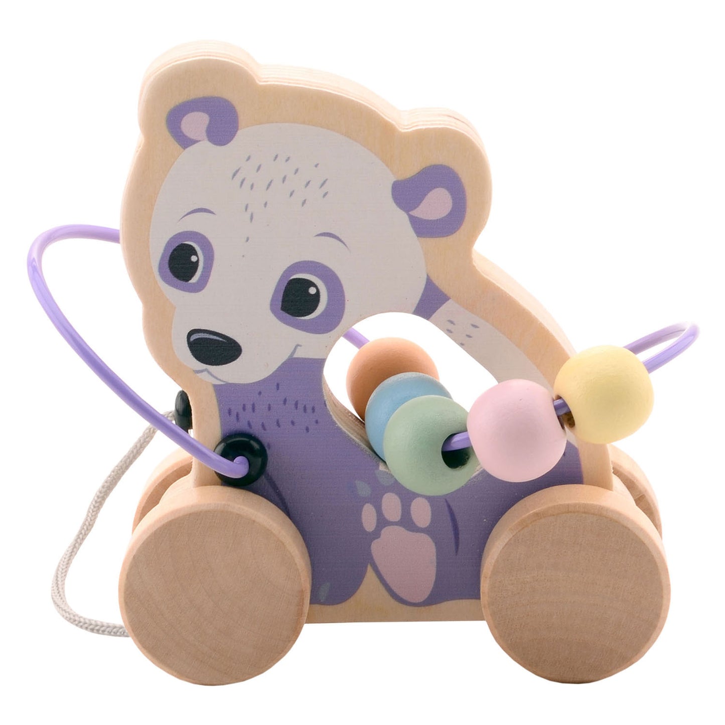 Joueco The Wildies Animal en bois avec piste de perles