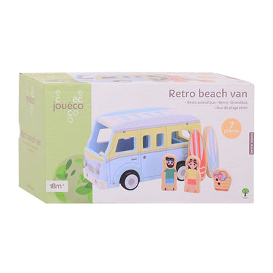 Bus de plage rétro en bois Joueco avec accessoires