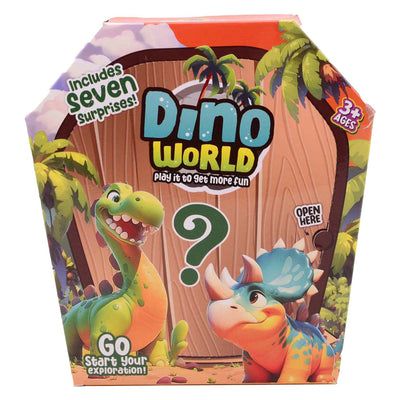 Johntoy dino world - boîte mystère amusante et slime - 7 pcs.