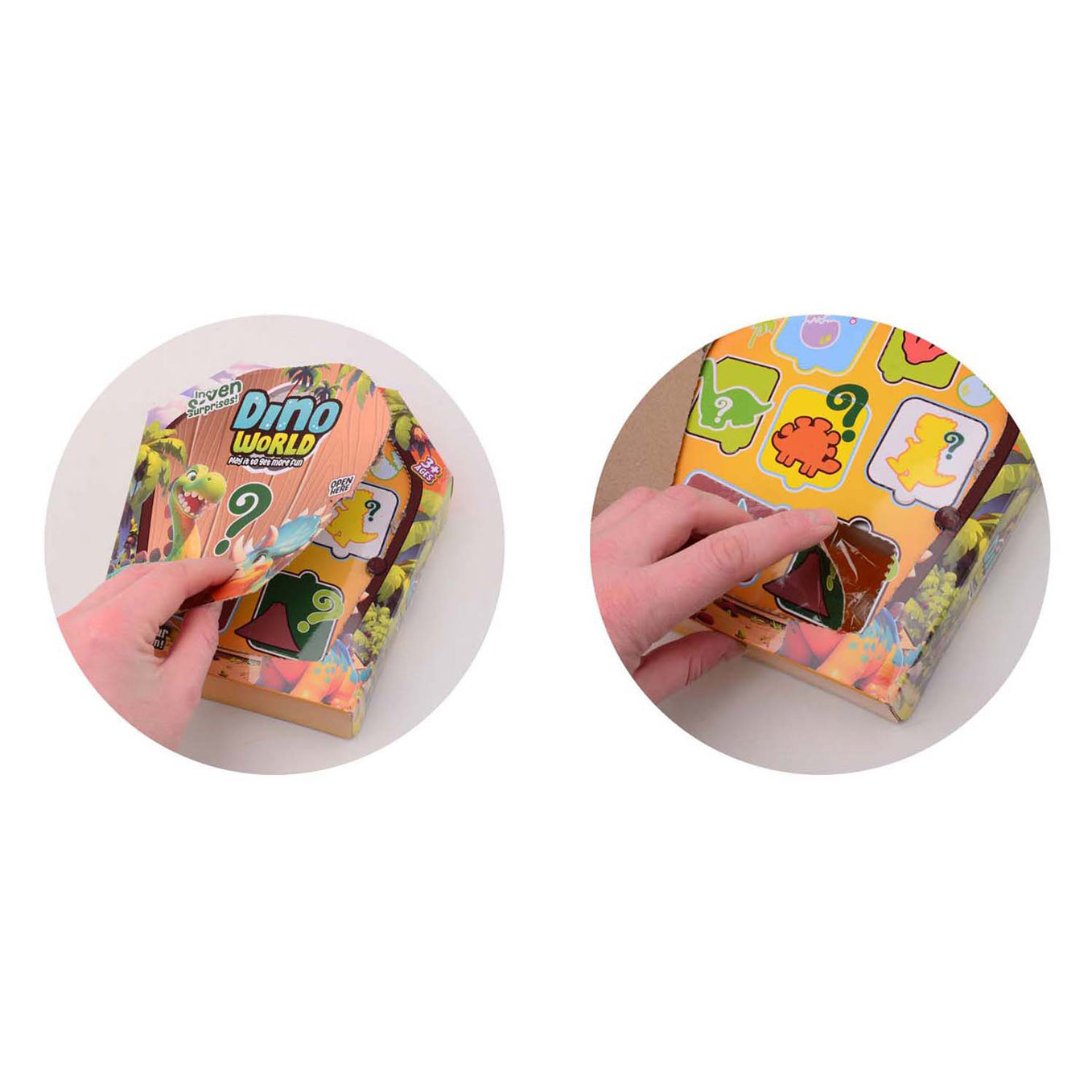 Johntoy dino world - boîte mystère amusante et slime - 7 pcs.
