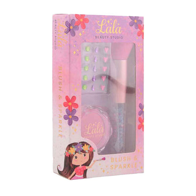 Johntoy lala - set de maquillage blush et pinceaux avec autocollants