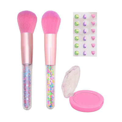 Johntoy lala - set de maquillage blush et pinceaux avec autocollants