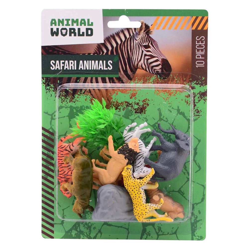 Johntoy jeu d'animaux sauvages 10 pièces sur carte