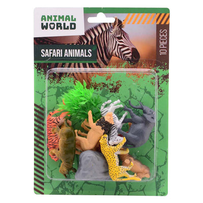 Johntoy jeu d'animaux sauvages 10 pièces sur carte
