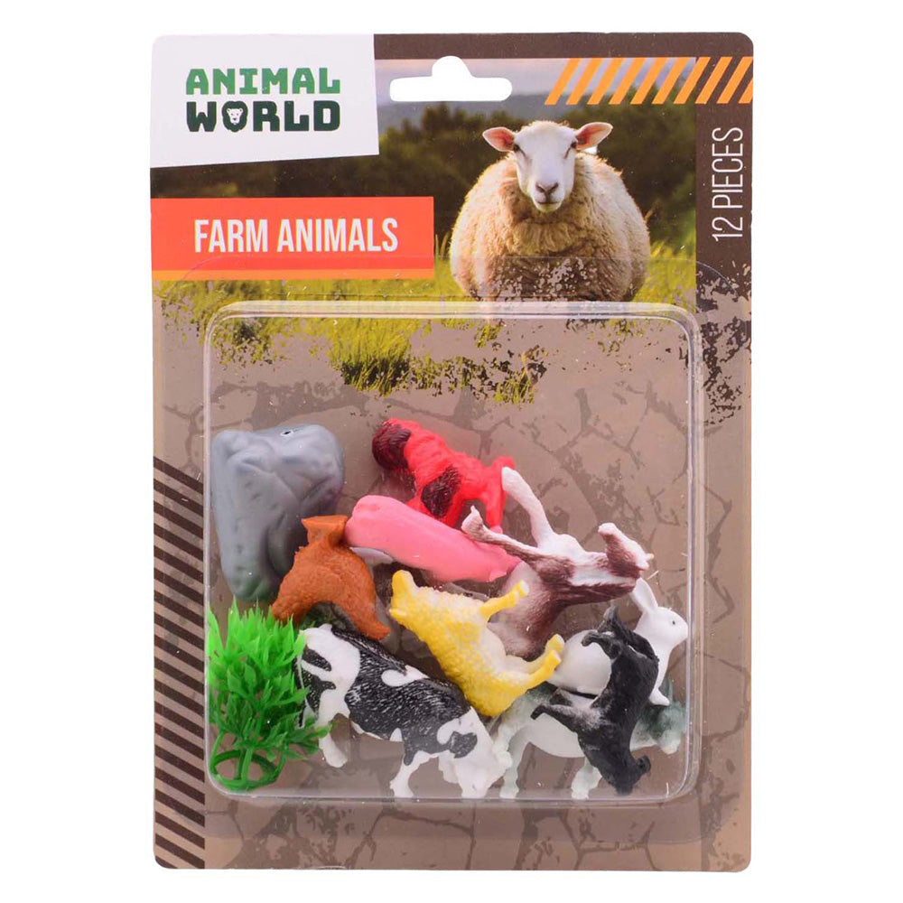 Johntoy animaux de la ferme jouer ensemble 12 pièces sur carte