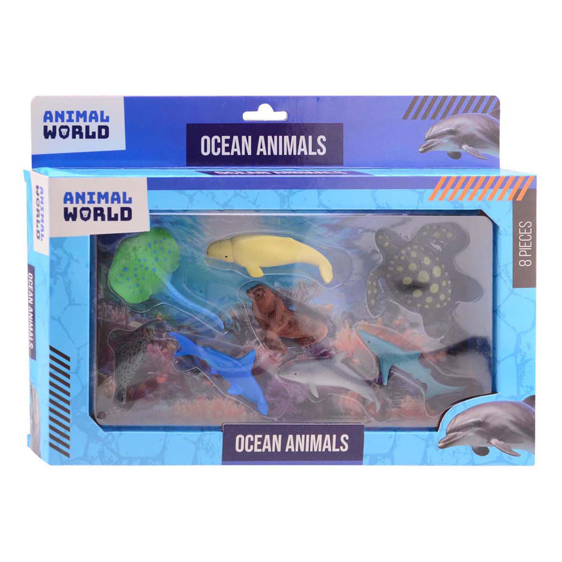 Monde animal Johntoy - ensemble de jeu d'animaux marins, 8 pièces.