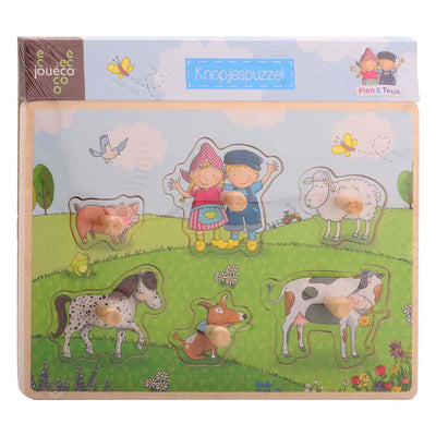Puzzle boutons en bois fien teun Johntoy jouéco®