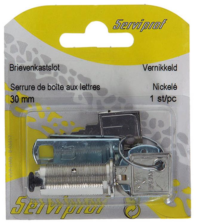 Mack 1014022 - serrure pour armoire aux lettres nickelée 30 mm | 5 pièces