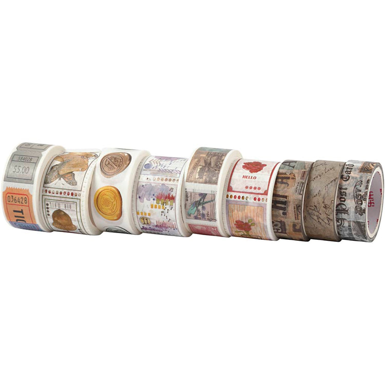 Ruban de masquage Creativ company, l: 3+5 m, l: 15+25 mm, 9 rouleaux 1 boîte