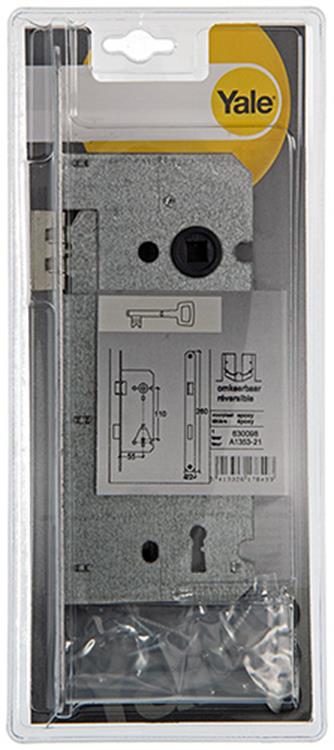 Yale 1019023 - 1 serrure double mortaise reb.hk.l r a1353 55mm | 1 pièce