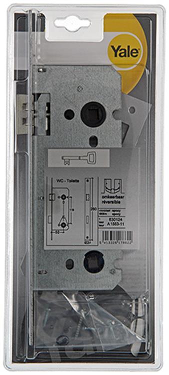 Yale 1019036 - 1 serrure de toilette double insert réversible BA1553 50mm | 3 pièces