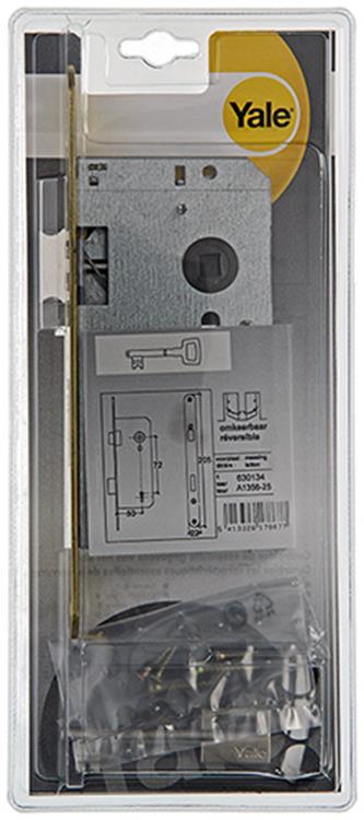 Yale 1019041 - 1 serrure double mortaise mess.l r a1356 50mm | 1 pièce