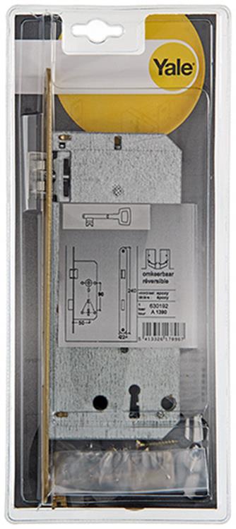 Yale 1019066 - 1 serrure à mortaise laiton plaqué a1390 2ag bb 50mm | 1 pièce