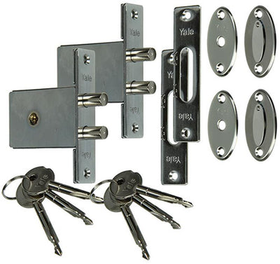 Yale 1019103 - 2 serrures à mortaiser sécurisées à clé simple, double serrure | 1 pièce
