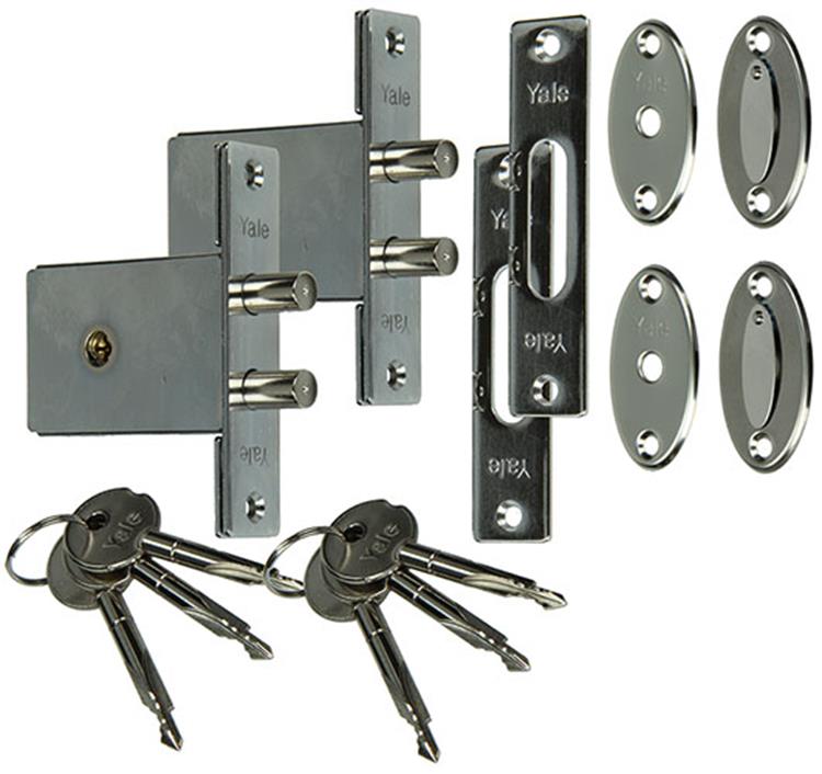 Yale 1019103 - 2 serrures à mortaiser sécurisées à clé simple, double serrure | 1 pièce