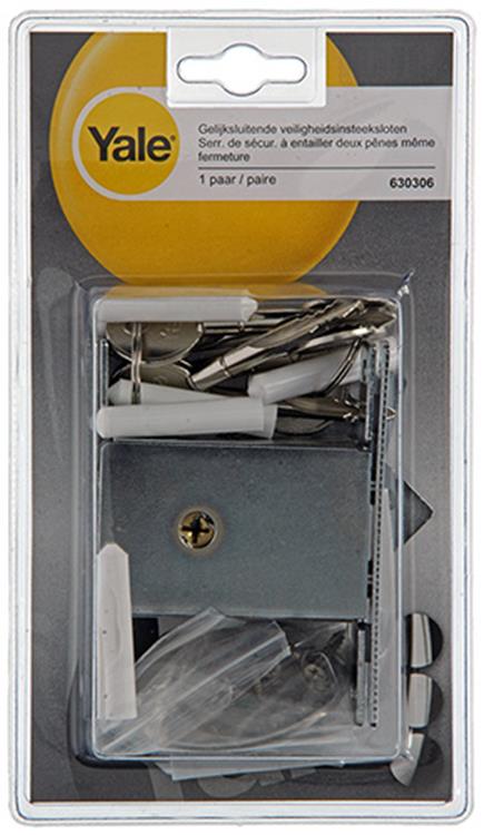 Yale 1019103 - 2 serrures à mortaiser sécurisées à clé simple, double serrure | 1 pièce