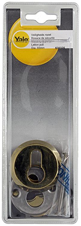 Yale 1019111 - rosace de sécurité laiton poli ø55mm | 2 pièces