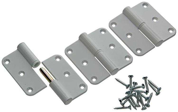 Yale 1019141 - 3 charnières aluminium finition blanc coin droit 80x80mm | 2 pièces
