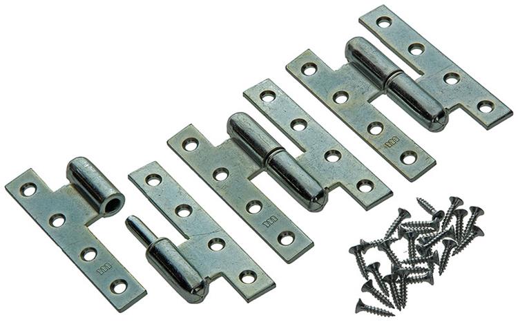 Yale 1019143 - 3 charnières lourdes plaquées coin droit droit 110x70mm | 2 pièces