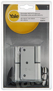Yale 1019155 - 3 charnières en aluminium finition naturelle. coin droit 80x80mm | 2 pièces - afbeelding 3