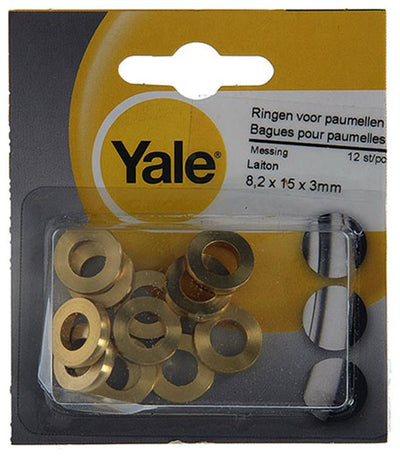 Yale 1019169 - 12 anneaux pour charnières laiton 8,2x15x3mm | 2 pièces