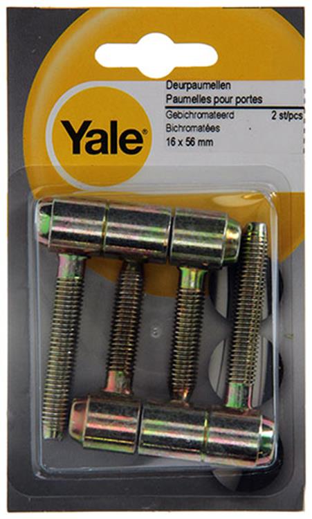 Mack 1019175 - 2 charnières de porte bichromatées 16x56mm | 5 pièces