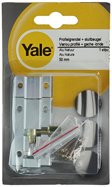 Yale 1019185 - loquet profilé avec support de verrouillage, aluminium f1 50mm | 5 pièces