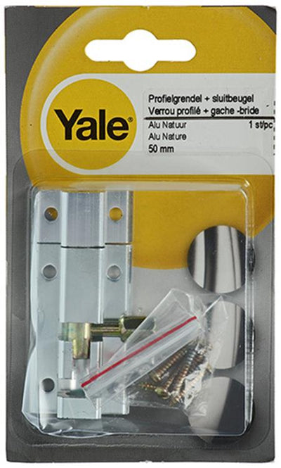Yale 1019185 - loquet profilé avec support de verrouillage, aluminium f1 50mm | 5 pièces