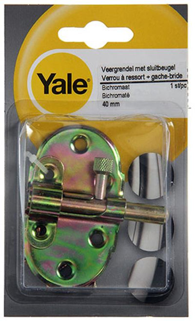Yale 1019197 - loquet à ressort avec support de verrouillage, bichromate 40 mm | 5 pièces