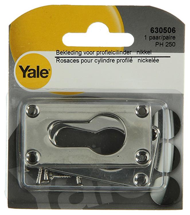 Yale 1019200 - 2 cylindres profilés avec revêtement en nickel, ph250 | 3 pièces