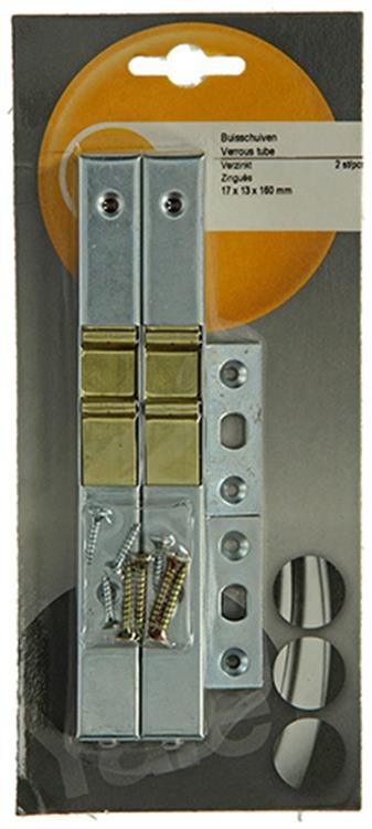 Yale 1019204 - 2 glissières en tube galvanisé 17x13mm 160mm | 5 pièces