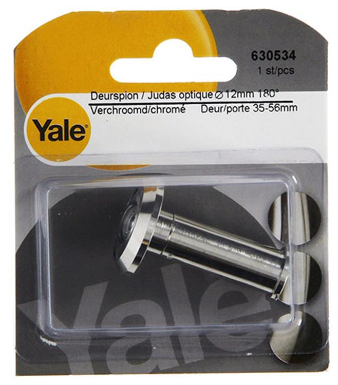 Yale 1019214 - judas de porte 180° chromé 12mm | 2 pièces