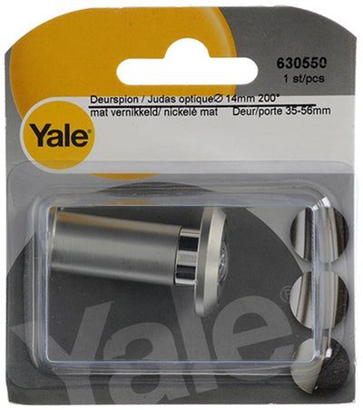 Yale 1019222 - judas de porte 200° nickelé mat ø14mm | 2 pièces