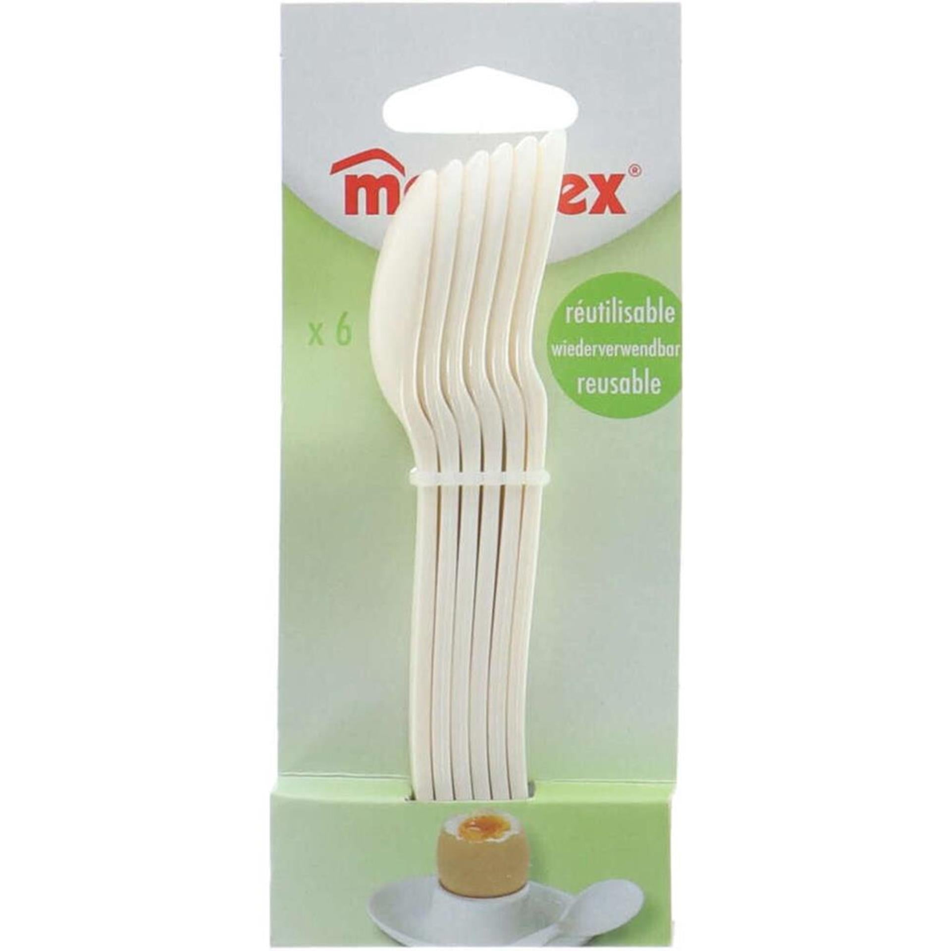 Metaltex Metaltex Egg cuillères 6 pièces blanches