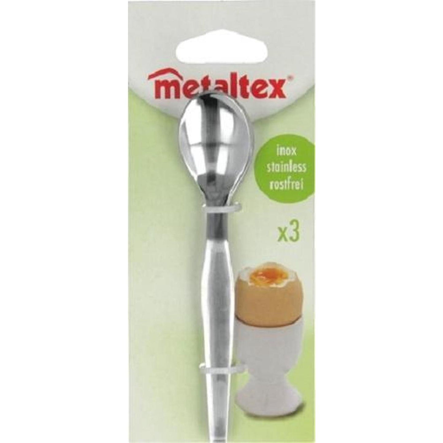 Metaltex cuillères à œufs en métal, lot de 3 pièces