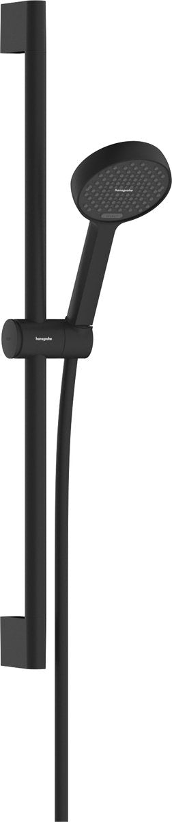 Hansgrohe activatera s - set de douche - ecosmart+ économie d'eau - commande à bouton de sélection - taille 95 mm - avec barre coulissante 65 cm - 2 fonctions de pulvérisation - noir mat
