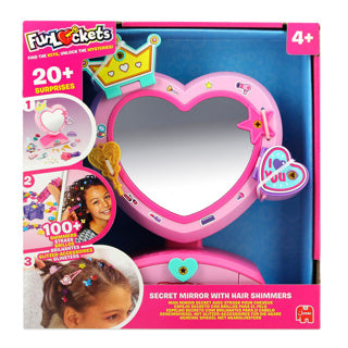 Miroir secret Jumbo funlockets avec paillettes pour cheveux | 2 pièces