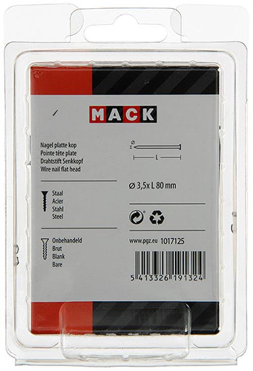 Mack 1017125 - clou tête plate 180 gr 3,5 x 80 mm | 5 pièces