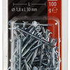 Mack 1017150 - clou tête plate acier galvanisé 100 gr 1,8 x 30 mm | 5 pièces