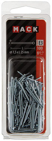 Mack 1017157 - clou tête ronde acier galvanisé 100 gr 1,5 x 25 mm | 5 pièces - afbeelding 3