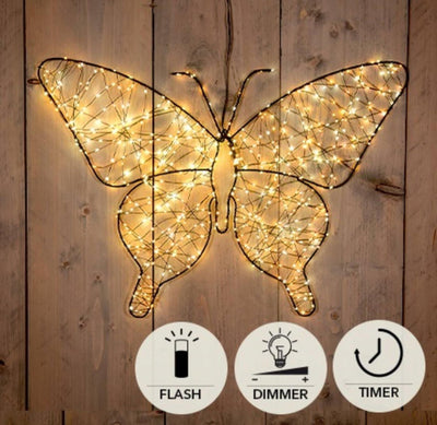 Anna's collection papillon lumineux 43cm 600LED IP44 avec fonction flash variateur minuterie