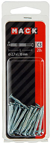 Mack 1017186 - clou à nervures en acier uk st. trempé + galvanisé 20 pièces 2,7 x 30 mm | 10 pièces - afbeelding 2