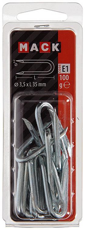 Mack 1017211 - acier de base galvanisé 100 gr 3,5 x 35 mm | 5 pièces