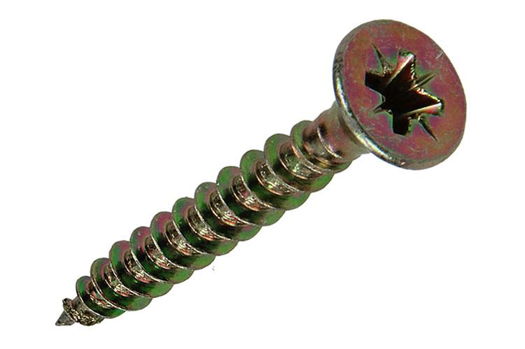 Mack 1017254 - vis pour panneaux d'aggloméré avec tête plaquée jaune 13 pcs 5,0 x 35 mm | 10 pièces