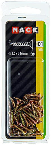 Mack 1017281 - spainplschr.vzkop-selfb. plaqué jaune 50 pcs 3,0 x 16 mm | 10 pièces - afbeelding 2