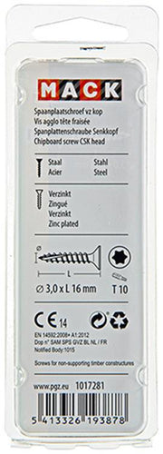 Mack 1017281 - spainplschr.vzkop-selfb. plaqué jaune 50 pcs 3,0 x 16 mm | 10 pièces - afbeelding 3