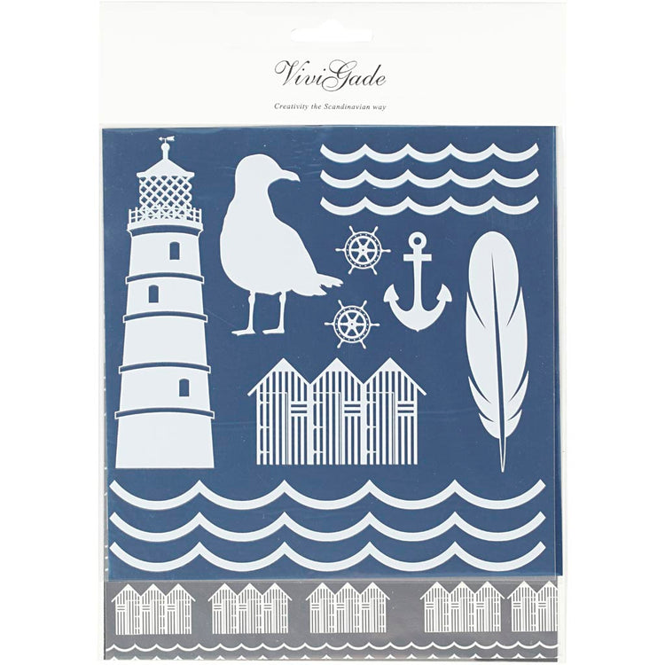 Creativ company Film déco et feuille de transfert, phare, feuille 15x15 cm, bleu, argent, 2x2 feuilles 1 boîte