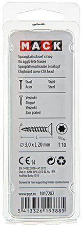 Mack 1017282 - spainplschr.vzkop-selfb. plaqué jaune 45 pièces 3,0 x 20 mm | 10 pièces - afbeelding 3